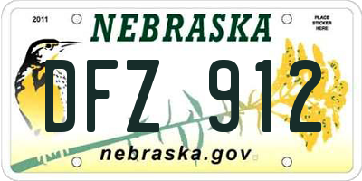 NE license plate DFZ912