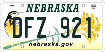 NE license plate DFZ921