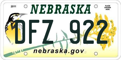 NE license plate DFZ922