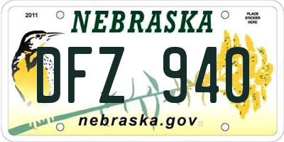 NE license plate DFZ940