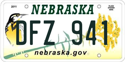 NE license plate DFZ941