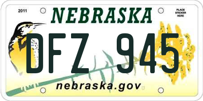 NE license plate DFZ945