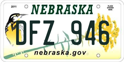 NE license plate DFZ946