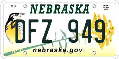 NE license plate DFZ949
