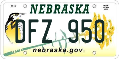 NE license plate DFZ950