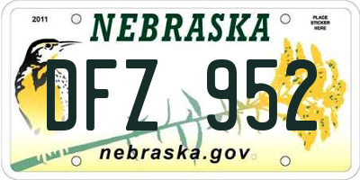NE license plate DFZ952