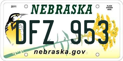 NE license plate DFZ953