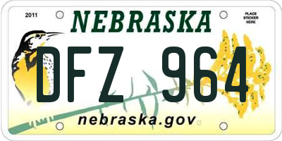 NE license plate DFZ964