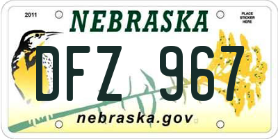 NE license plate DFZ967