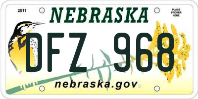 NE license plate DFZ968