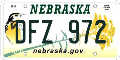NE license plate DFZ972