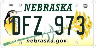 NE license plate DFZ973