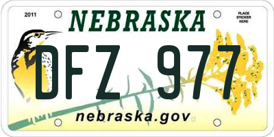 NE license plate DFZ977