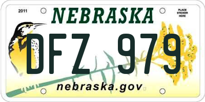 NE license plate DFZ979