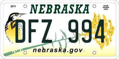 NE license plate DFZ994