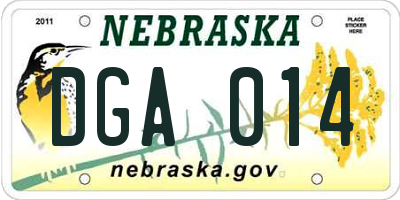 NE license plate DGA014