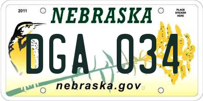NE license plate DGA034
