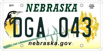 NE license plate DGA043