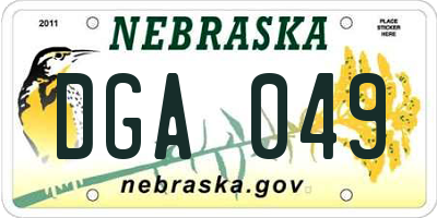 NE license plate DGA049