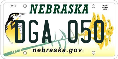 NE license plate DGA050