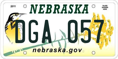 NE license plate DGA057