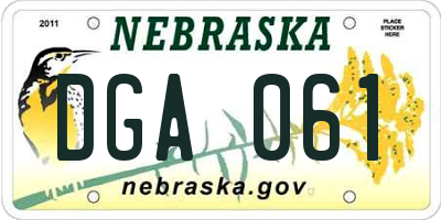 NE license plate DGA061