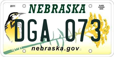 NE license plate DGA073