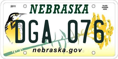 NE license plate DGA076