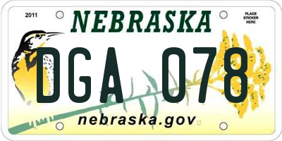 NE license plate DGA078