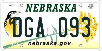 NE license plate DGA093