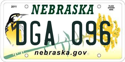 NE license plate DGA096
