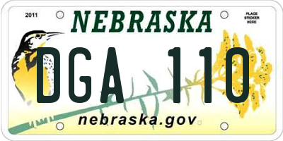 NE license plate DGA110