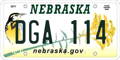 NE license plate DGA114