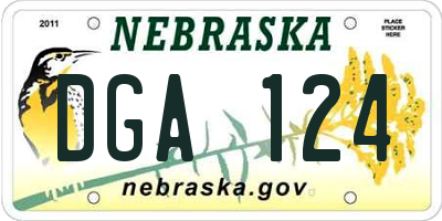 NE license plate DGA124