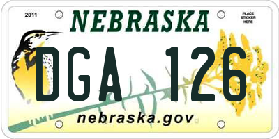 NE license plate DGA126