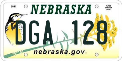 NE license plate DGA128