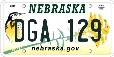 NE license plate DGA129