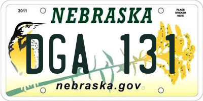 NE license plate DGA131