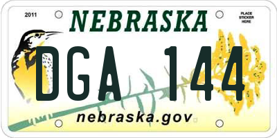 NE license plate DGA144