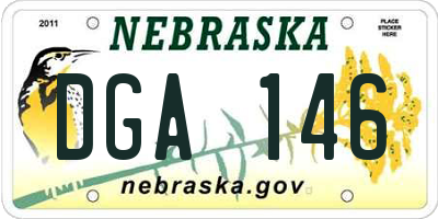 NE license plate DGA146