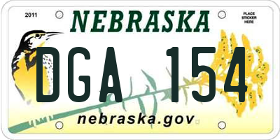 NE license plate DGA154