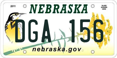 NE license plate DGA156
