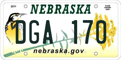 NE license plate DGA170