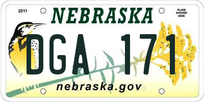 NE license plate DGA171