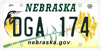NE license plate DGA174