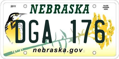 NE license plate DGA176