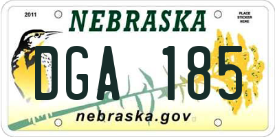 NE license plate DGA185