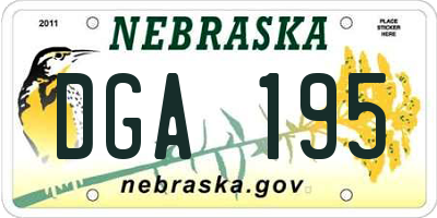 NE license plate DGA195