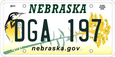 NE license plate DGA197