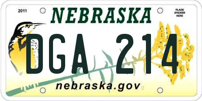 NE license plate DGA214